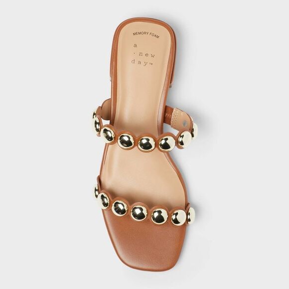 A New Day - Women’s Caity Sandals with Memory Foam Insole - A  Cognac - Picture 3 of 4